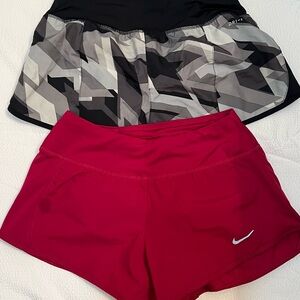 Nike Women's Black and Red Athletic Shorts